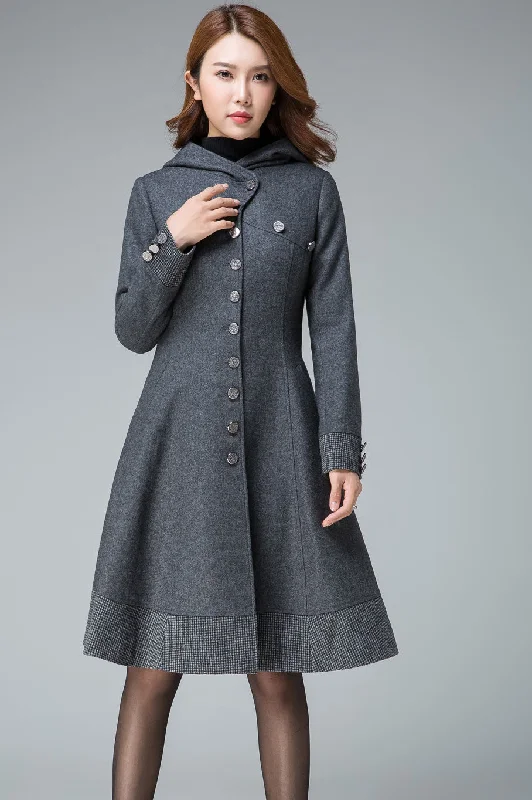 Hooded wool jacket coat 1843