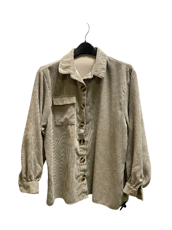 Jacket Shirt By Nasty Gal In Tan, Size: S