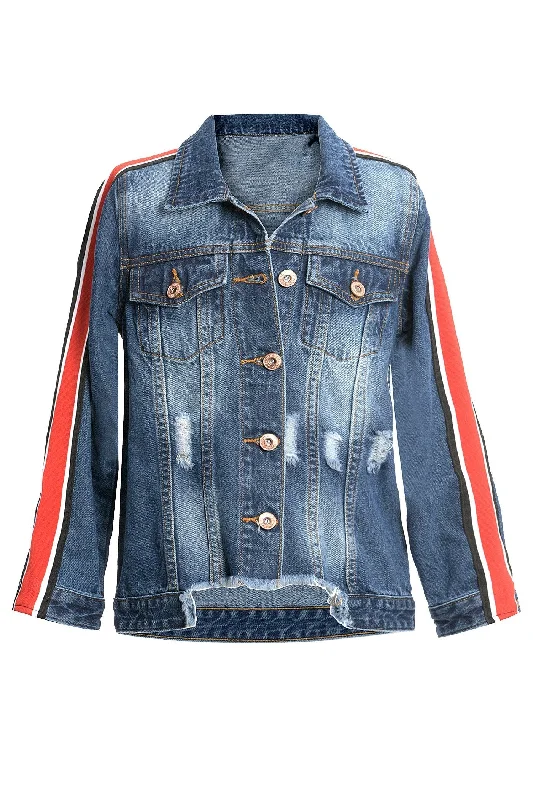 Big Girls Smiley Face Denim Jacket