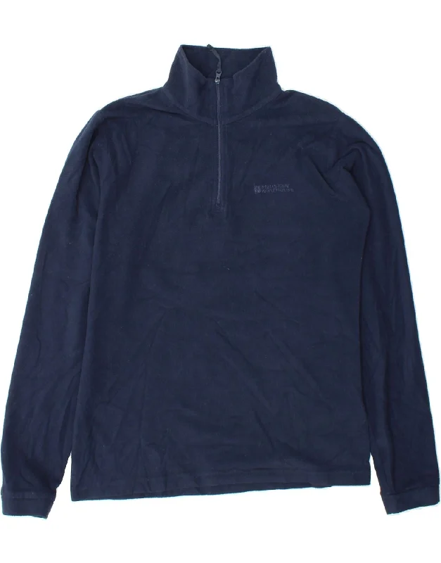 MOUNTAIN WAREHOUSE Womens Zip Neck Fleece Jumper UK 10 Small Navy Blue