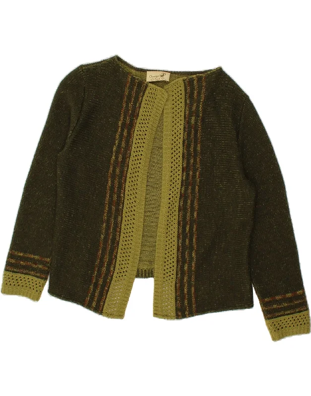 O'NEILL Womens Open Cardigan Sweater UK 18 XL Green Colourblock