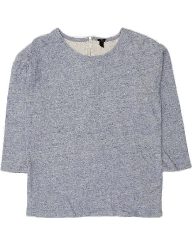 J. CREW Womens Oversized Sweatshirt Jumper UK 10 Small Blue Flecked