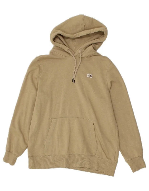 THE NORTH FACE Womens Grant Fit Hoodie Jumper UK 16 Large Beige Cotton