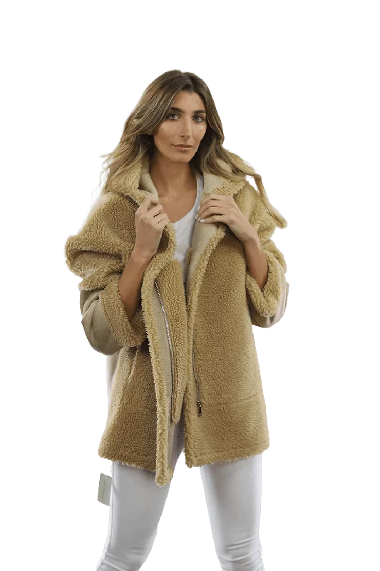 Faux Fur Teddy Coat with Hood